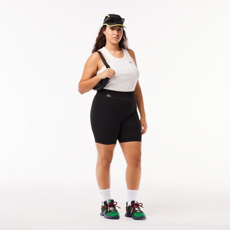 Women's Lacoste Seamless Sport Bike Shorts Black | OMK273681