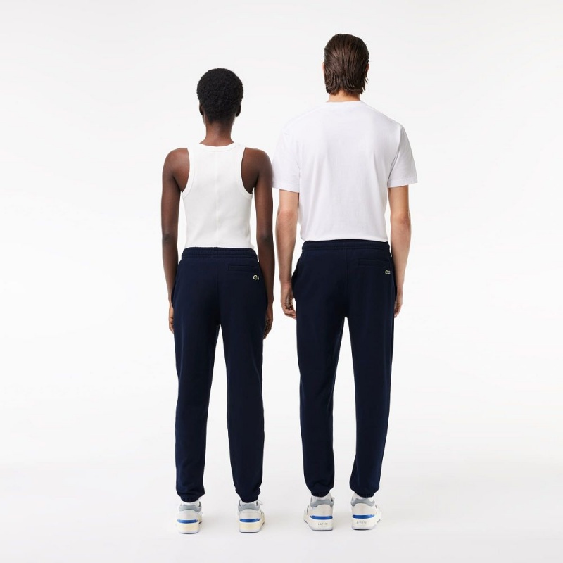 Women's Lacoste Signature Print Sweatpants Navy Blue | KBS427961