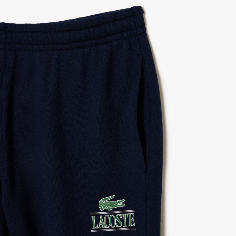 Women's Lacoste Signature Print Sweatpants Navy Blue | KBS427961