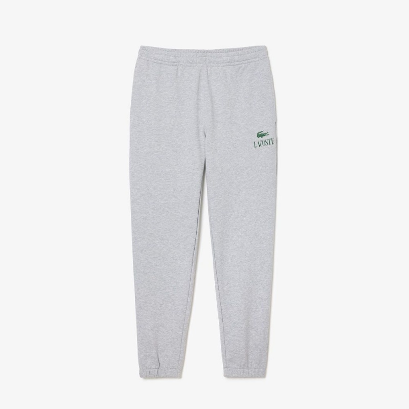 Women's Lacoste Signature Print Sweatpants Grey Chine | RND685310