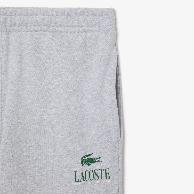 Women's Lacoste Signature Print Sweatpants Grey Chine | RND685310