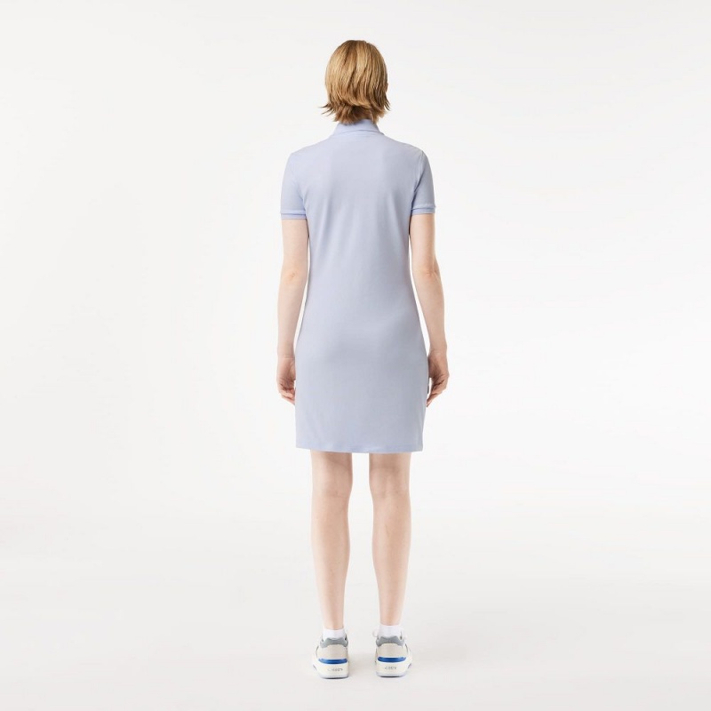 Women's Lacoste Slim Fit Stretch Cotton Piqué Polo Dress Phoenix blue | UXQ254761