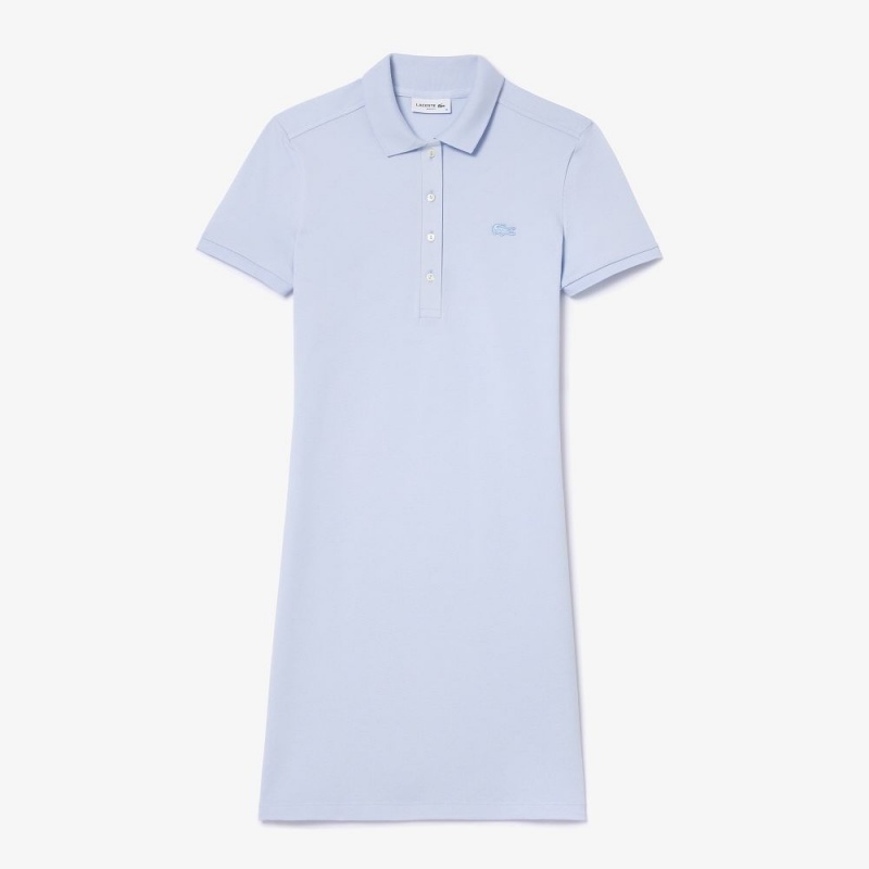 Women's Lacoste Slim Fit Stretch Cotton Piqué Polo Dress Phoenix blue | UXQ254761