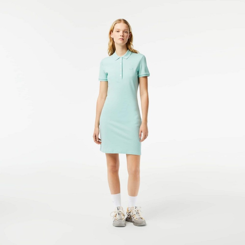 Women\'s Lacoste Slim Fit Stretch Cotton Piqué Polo Dress Mint | IGY705123