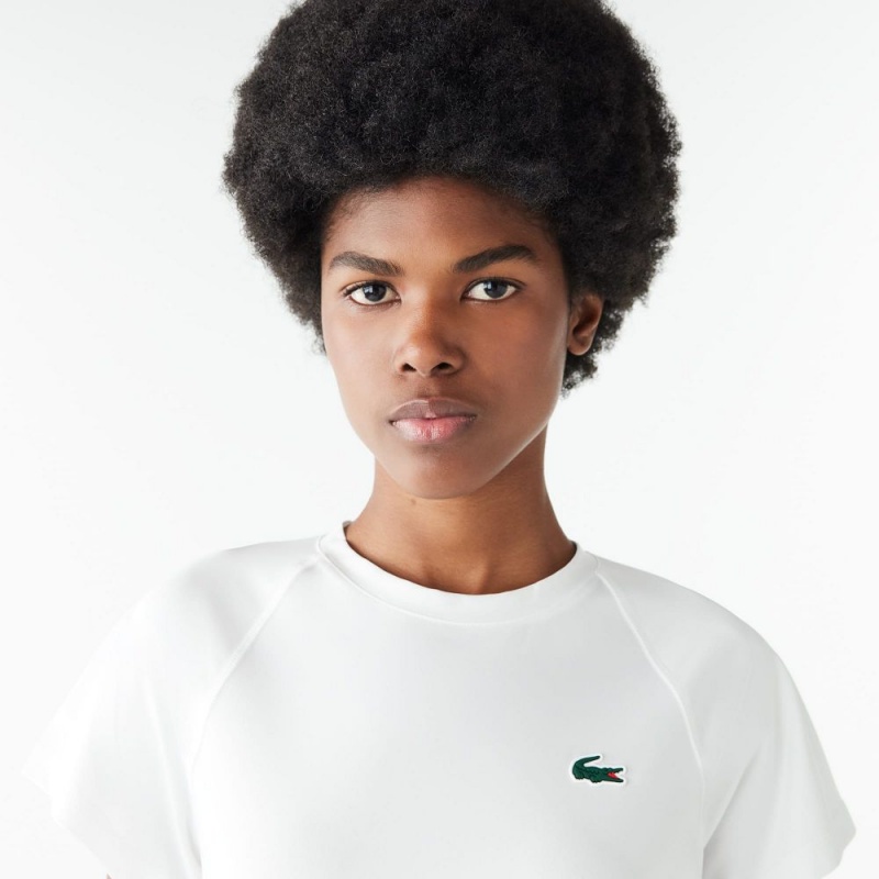 Women's Lacoste Slim Fit Ultra-Dry Sport Stretch T-Shirt White | WFI730124