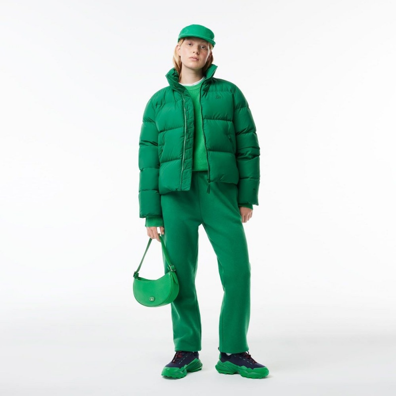 Women's Lacoste Stowable Hood Puffer Jackets Rocket Green | RLB136729