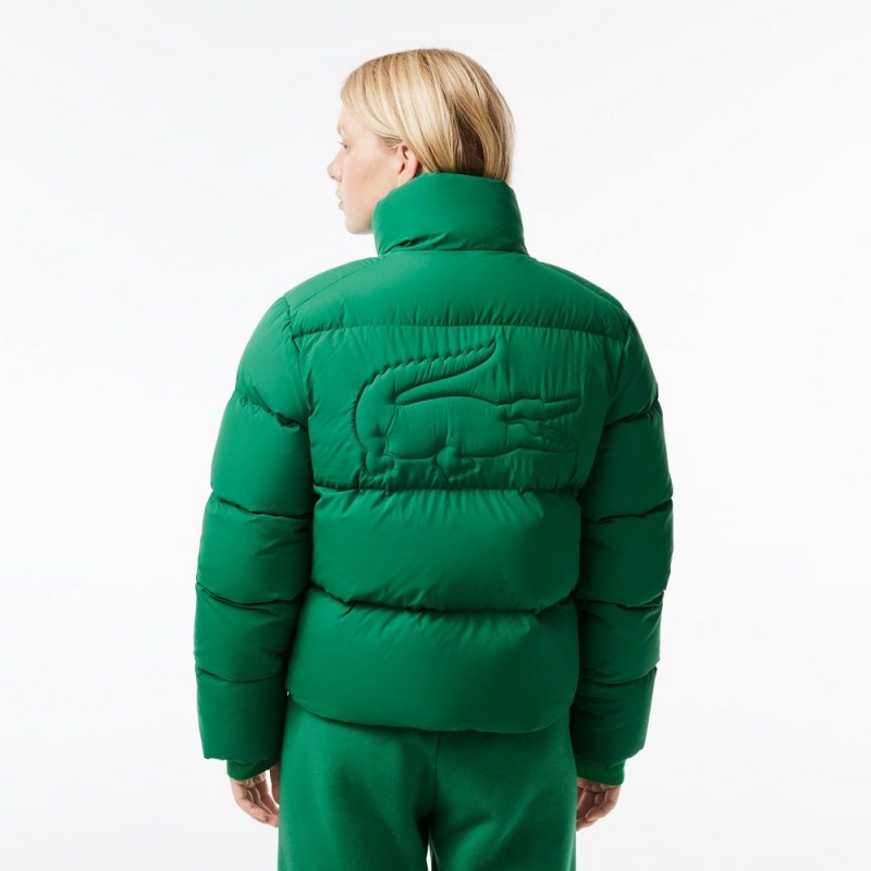 Women's Lacoste Stowable Hood Puffer Jackets Rocket Green | RLB136729