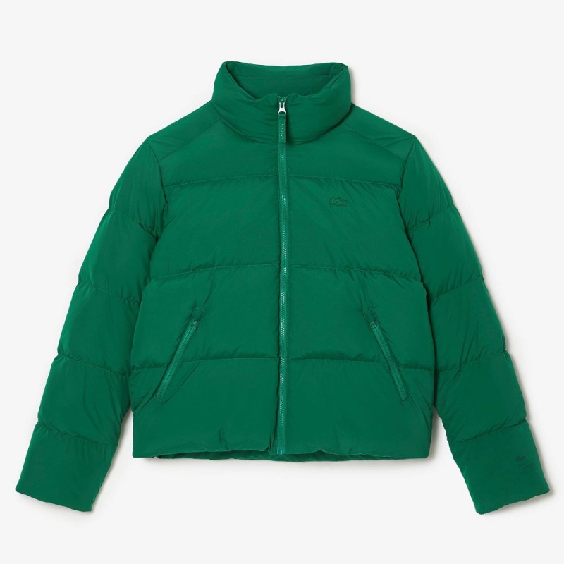 Women's Lacoste Stowable Hood Puffer Jackets Rocket Green | RLB136729