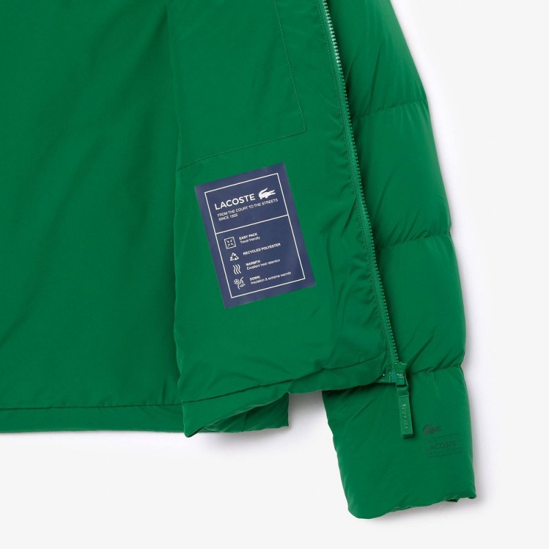 Women's Lacoste Stowable Hood Puffer Jackets Rocket Green | RLB136729