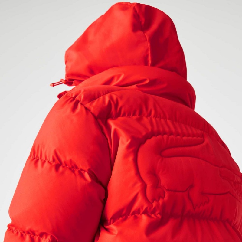 Women's Lacoste Stowable Hood Puffer Jackets Red currant | OXF531986