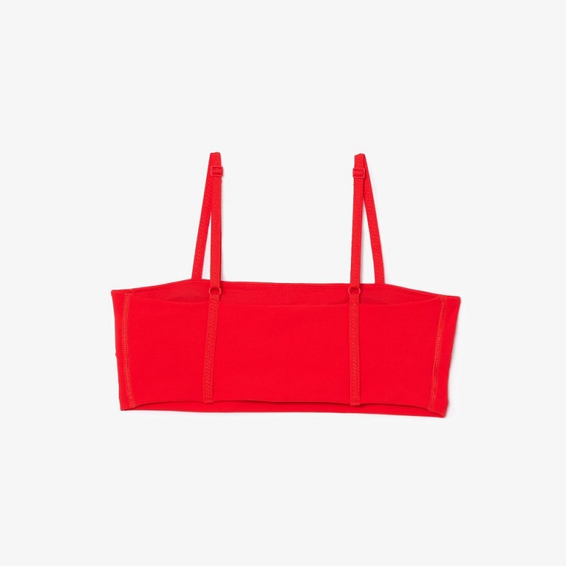 Women's Lacoste Strappy Sports Bra Red currant | DHI236901