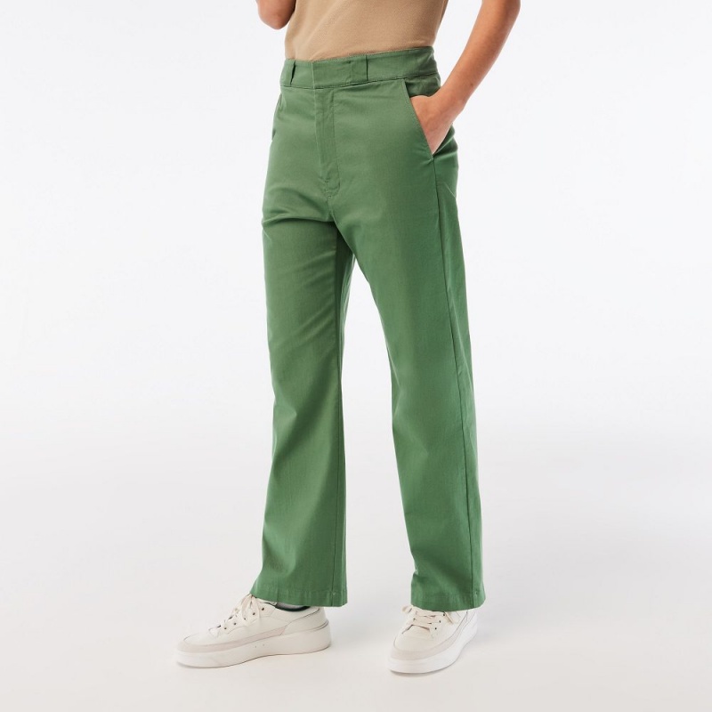 Women's Lacoste Stretch Gabardine Pants Khaki Green | SVL452189