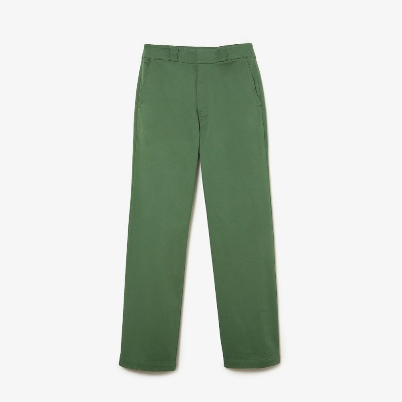 Women's Lacoste Stretch Gabardine Pants Khaki Green | SVL452189