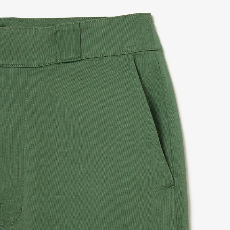 Women's Lacoste Stretch Gabardine Pants Khaki Green | SVL452189