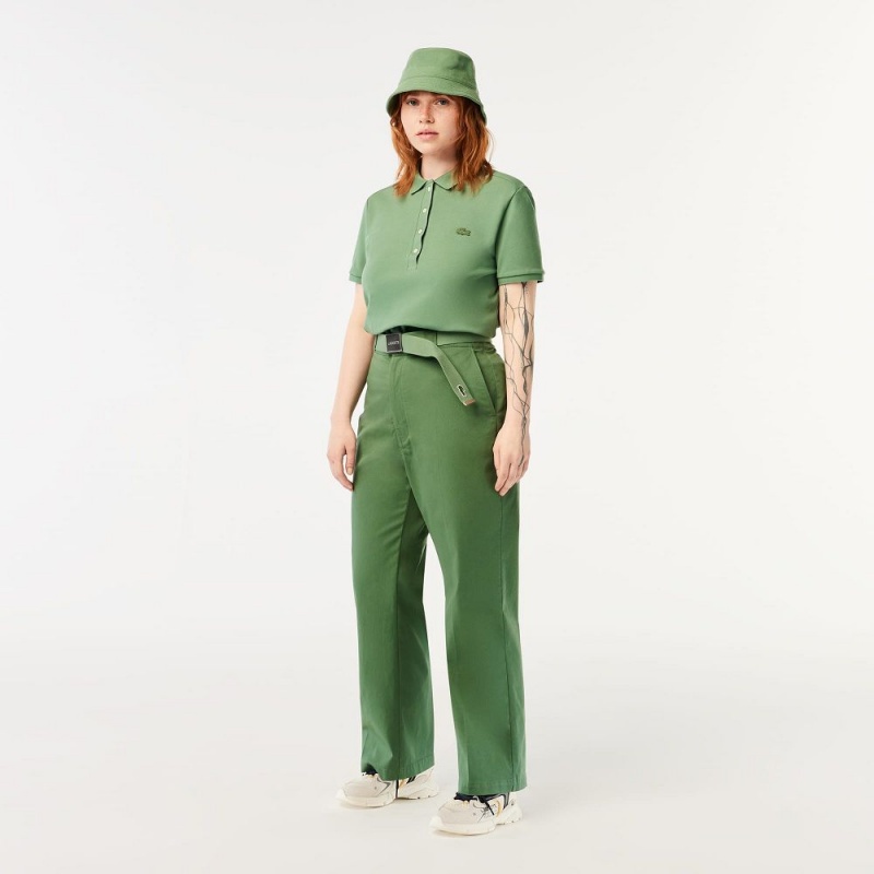 Women's Lacoste Stretch Gabardine Pants Khaki Green | SVL452189