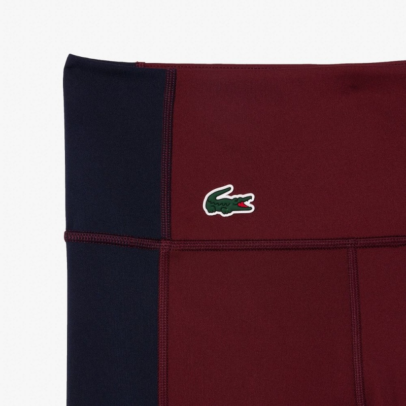 Women's Lacoste Stretch Sport with Pockets Leggings Bordeaux Navy Blue | BTQ974058