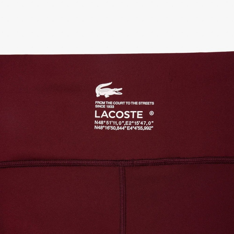 Women's Lacoste Stretch Sport with Pockets Leggings Bordeaux Navy Blue | BTQ974058