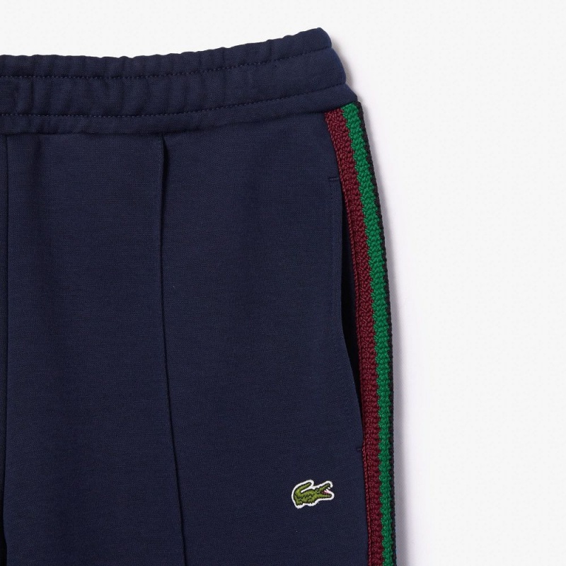 Women's Lacoste Striped Knit Pants Navy Blue | DJT954786