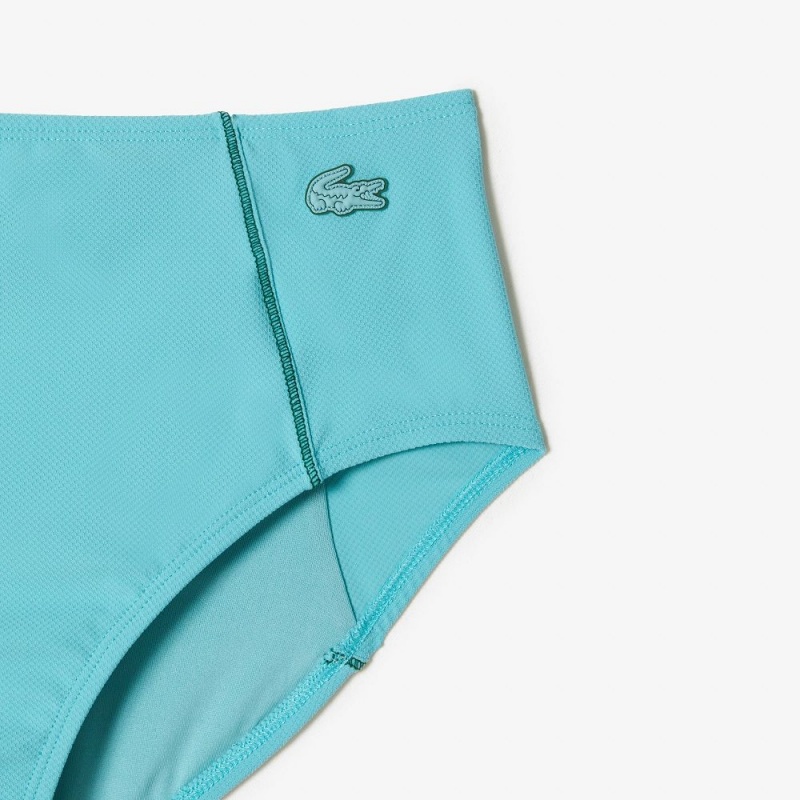 Women's Lacoste Technical Jersey Briefs Swimsuit Turquoise | HOP508194