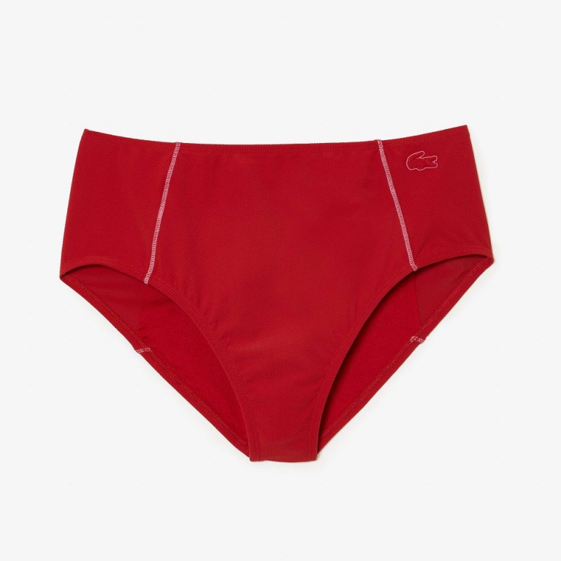 Women's Lacoste Technical Jersey Briefs Swimsuit Red | LPO390428