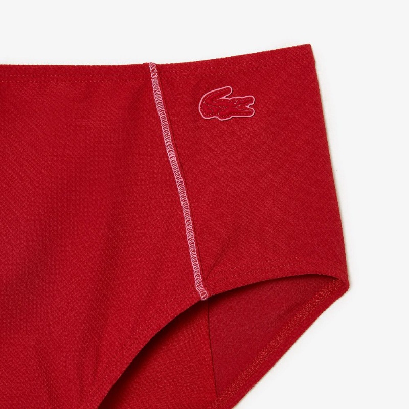 Women's Lacoste Technical Jersey Briefs Swimsuit Red | LPO390428