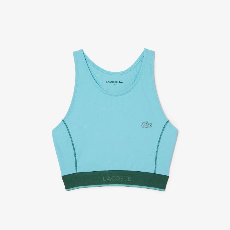 Women's Lacoste Technical Jersey Top Swimsuit Turquoise | DMG267854