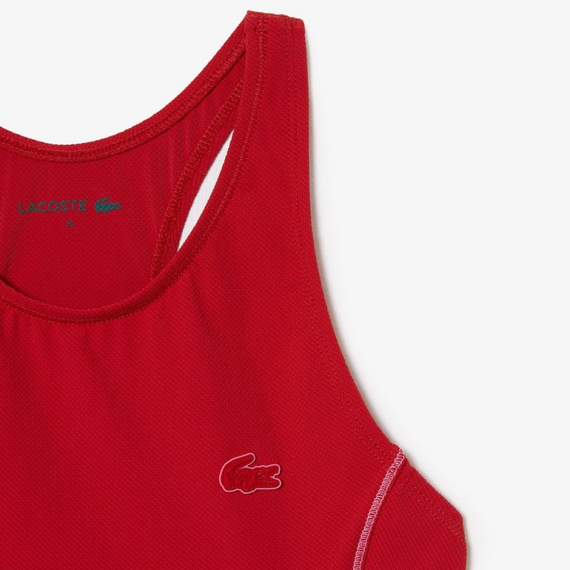 Women's Lacoste Technical Jersey Top Swimsuit Red | OAT728409