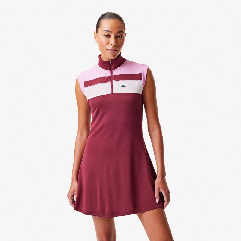 Women's Lacoste Tennis Dress Bordeaux Pink Bordeaux | OWY610495