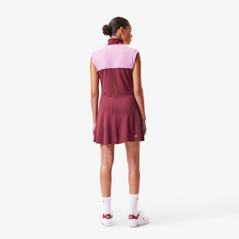 Women's Lacoste Tennis Dress Bordeaux Pink Bordeaux | OWY610495