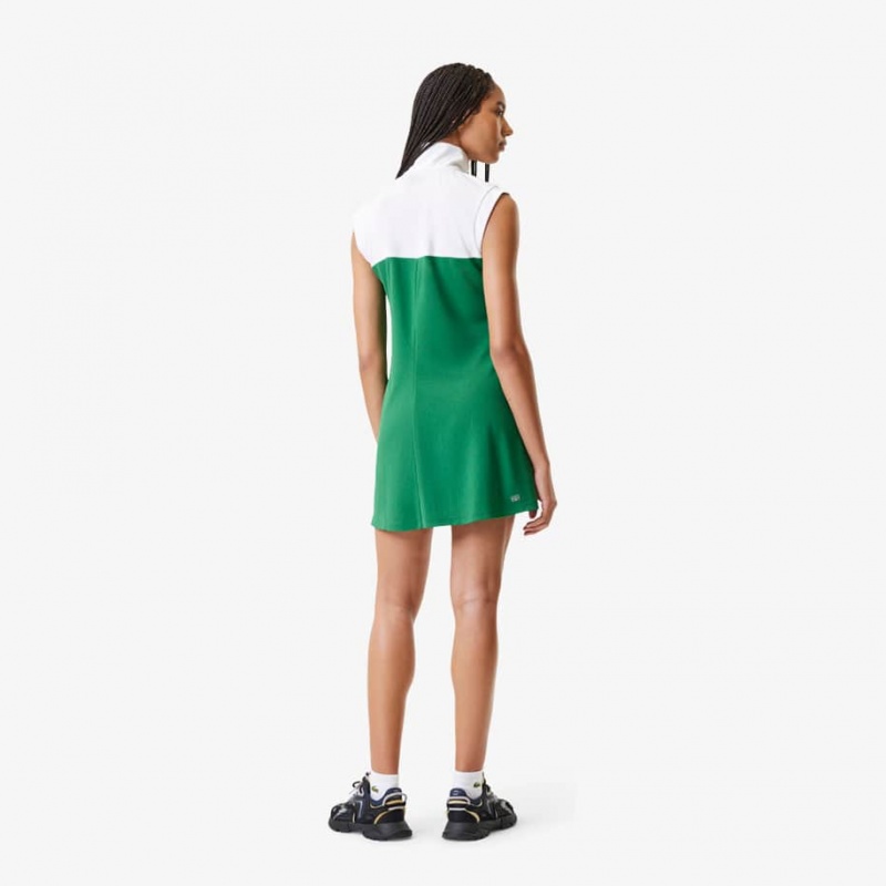 Women's Lacoste Tennis Dress Green White Purple | MZJ185273