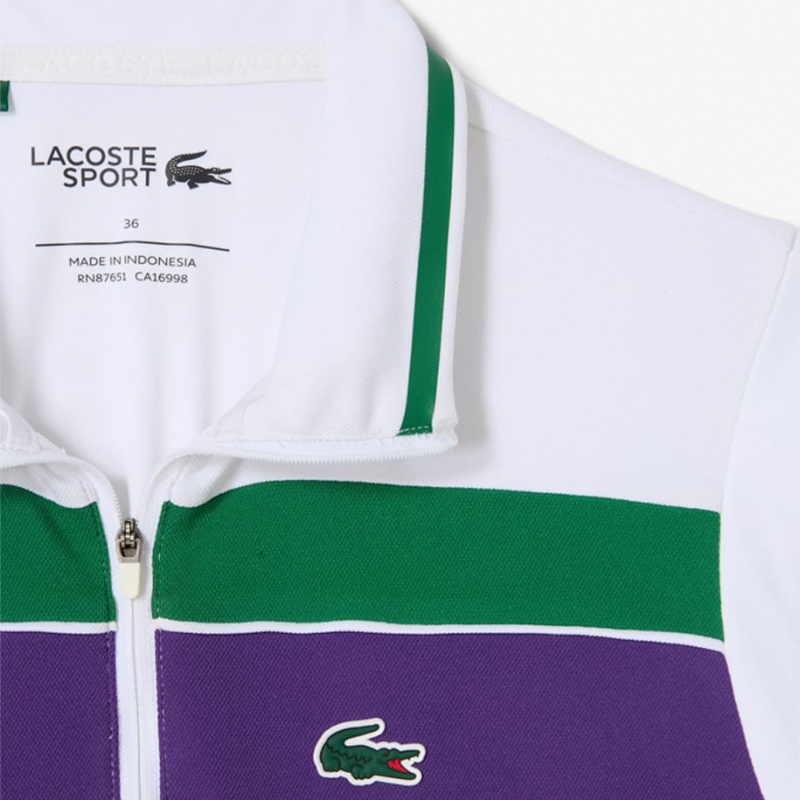 Women's Lacoste Tennis Dress Green White Purple | MZJ185273