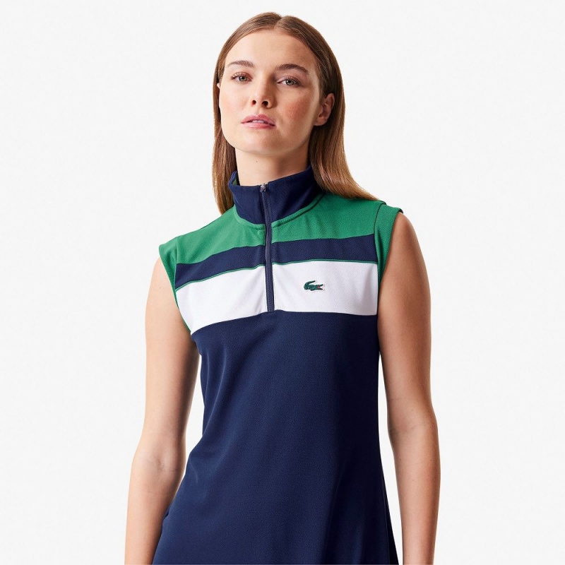 Women's Lacoste Tennis Dress Navy Blue Green Navy Blue | IFN741869