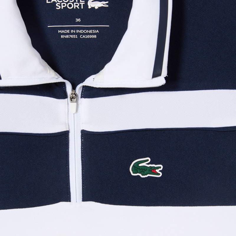 Women's Lacoste Tennis Dress White Navy Blue | QFT308749