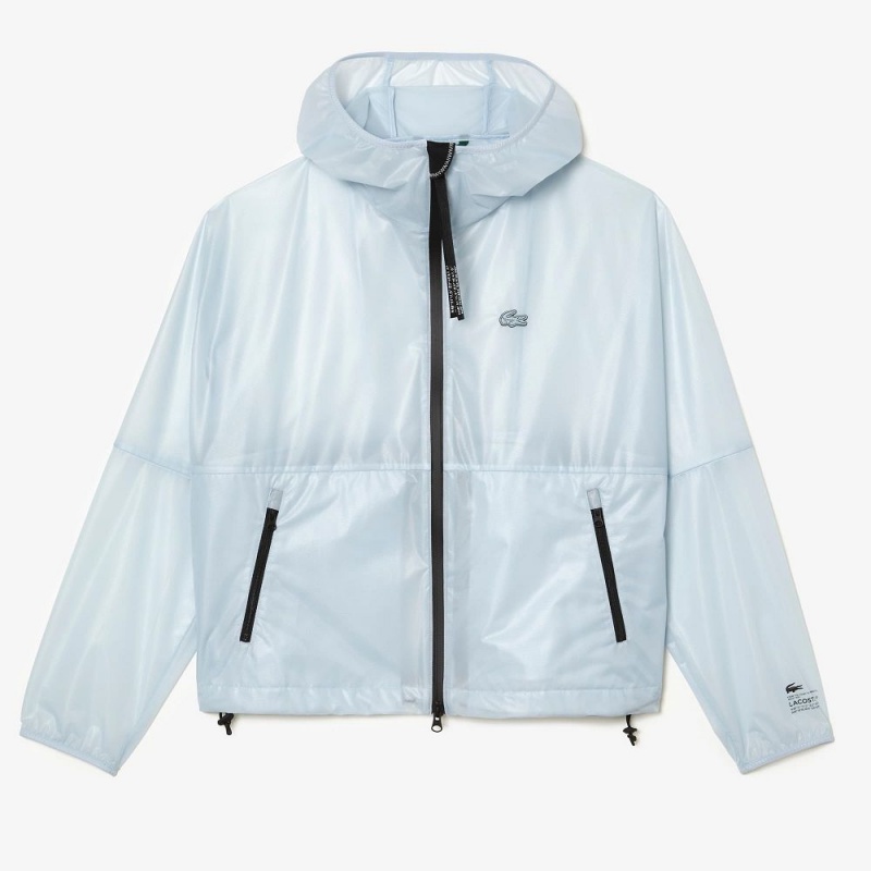 Women's Lacoste Transparent Windbreaker Jackets Blue | WAD956378