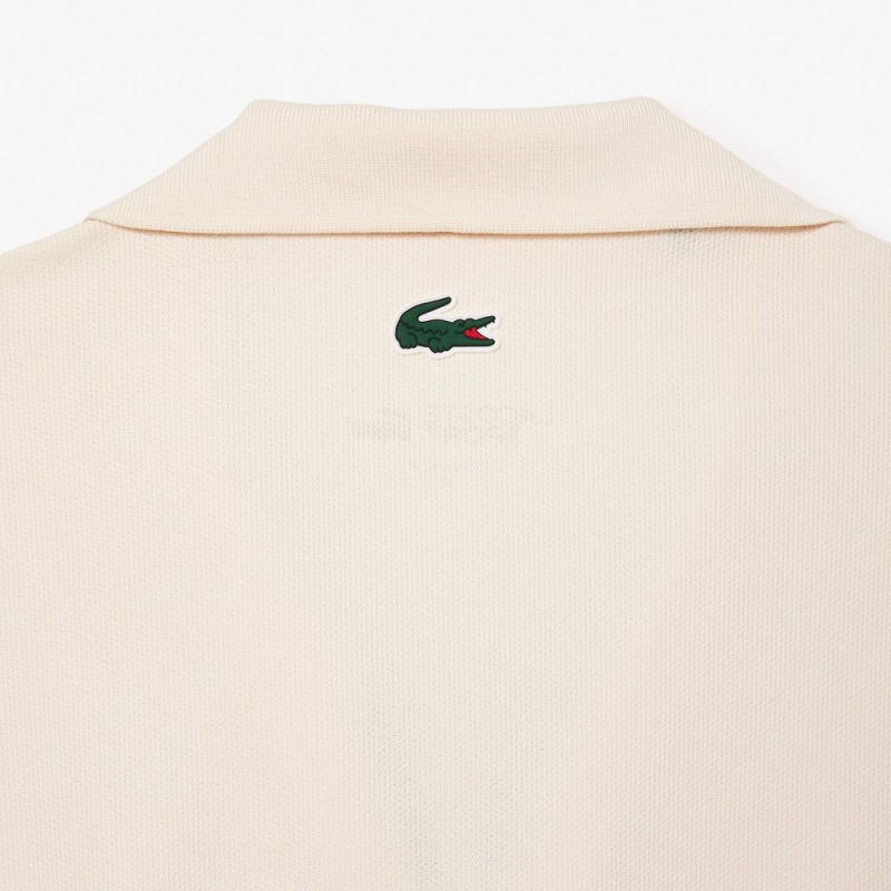 Women's Lacoste Ultra-Dry Anti-UV Stretch Golf Polo Shirts Cream | WIJ075369