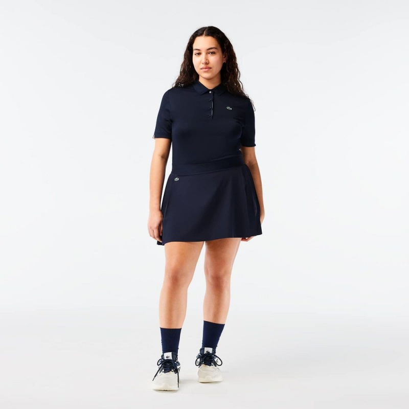 Women's Lacoste Ultra-Dry Golf Skirt Navy Blue | LRC531846