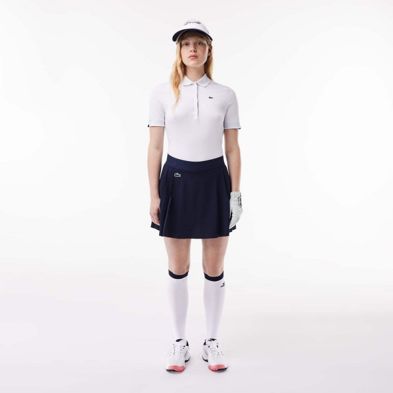 Women's Lacoste Ultra-Dry Golf Skirt Navy Blue | LRC531846