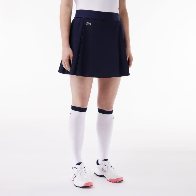 Women's Lacoste Ultra-Dry Golf Skirt Navy Blue | LRC531846