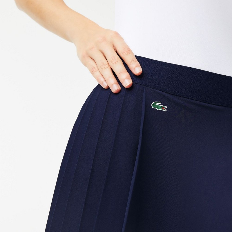 Women's Lacoste Ultra-Dry Golf Skirt Navy Blue | LRC531846