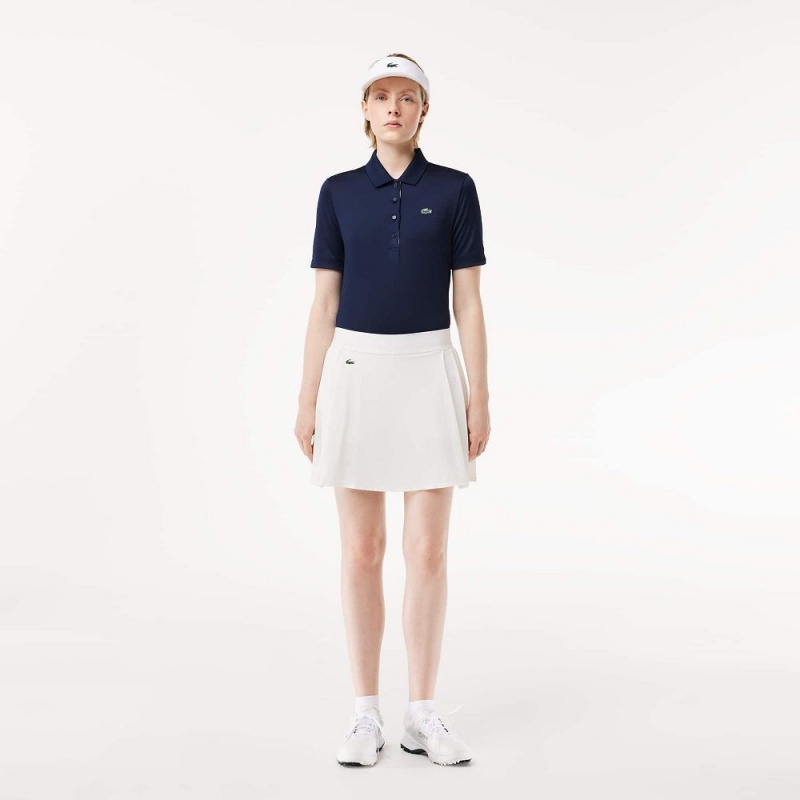 Women's Lacoste Ultra-Dry Golf Skirt White | JIT659021