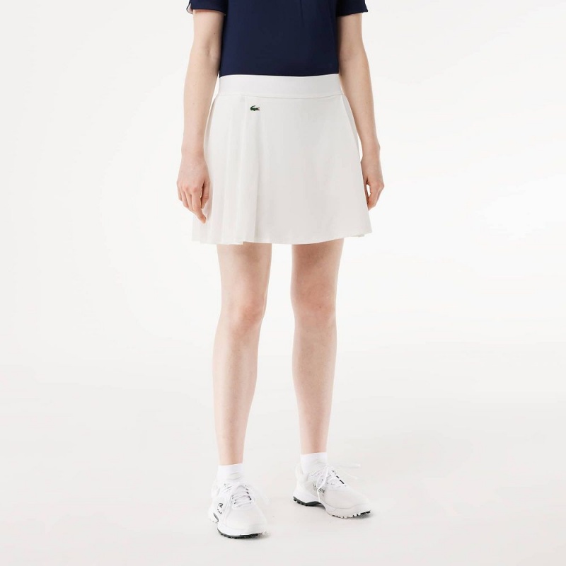 Women's Lacoste Ultra-Dry Golf Skirt White | JIT659021