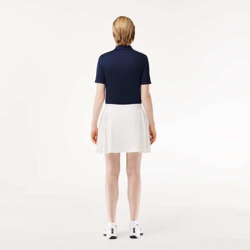 Women's Lacoste Ultra-Dry Golf Skirt White | JIT659021