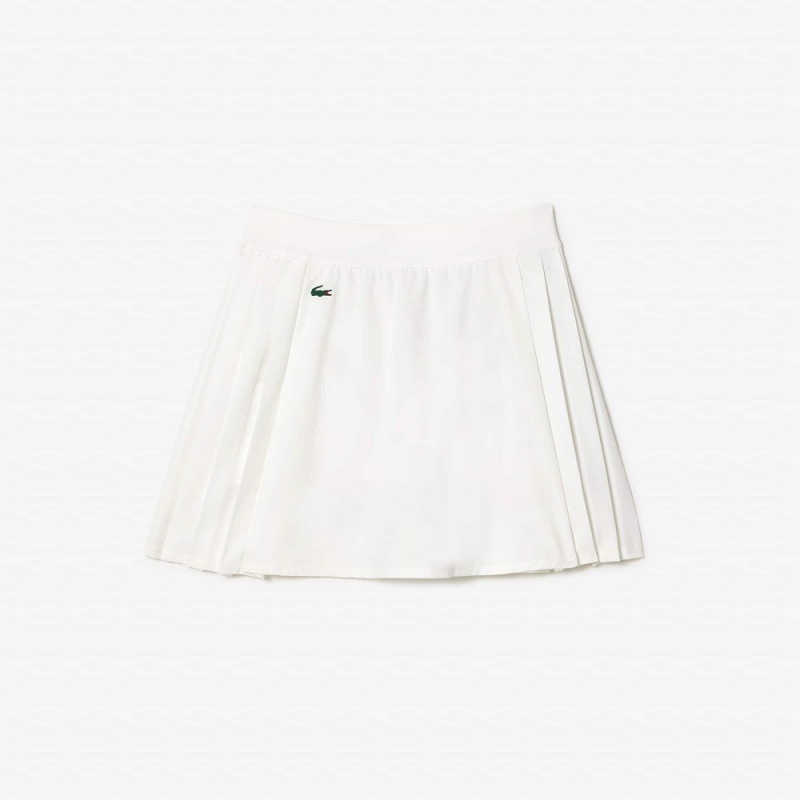 Women's Lacoste Ultra-Dry Golf Skirt White | JIT659021