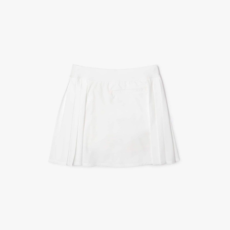 Women's Lacoste Ultra-Dry Golf Skirt White | JIT659021