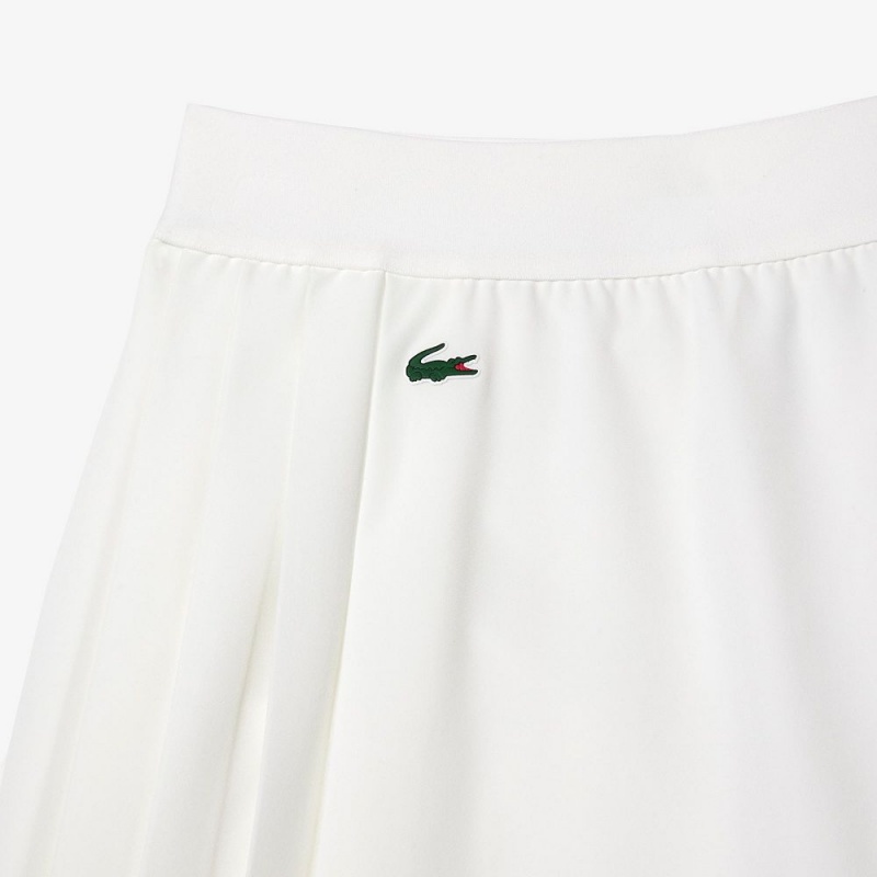 Women's Lacoste Ultra-Dry Golf Skirt White | JIT659021