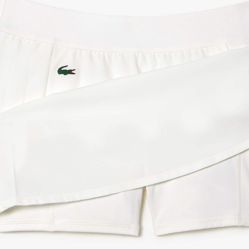 Women's Lacoste Ultra-Dry Golf Skirt White | JIT659021