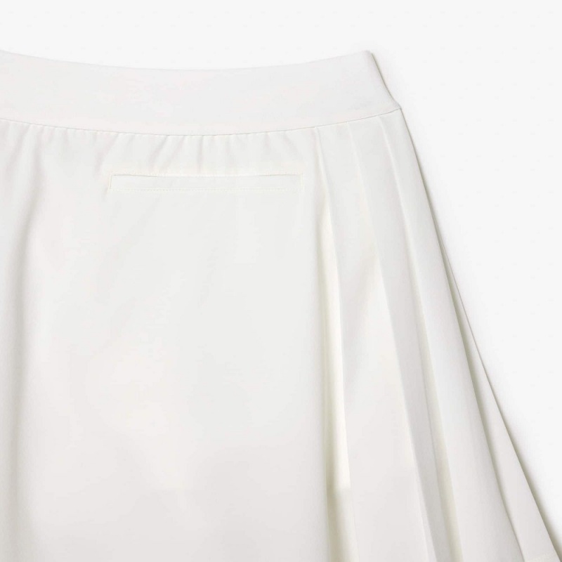 Women's Lacoste Ultra-Dry Golf Skirt White | JIT659021