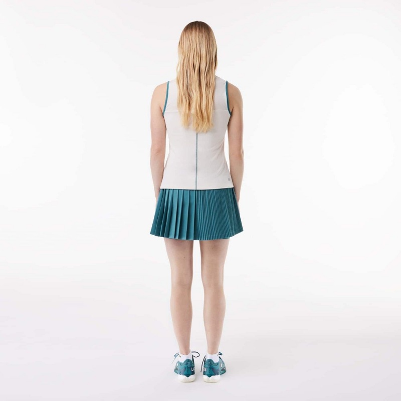 Women's Lacoste Ultra-Dry Pleated Tennis Skirt Blue | FTD702416