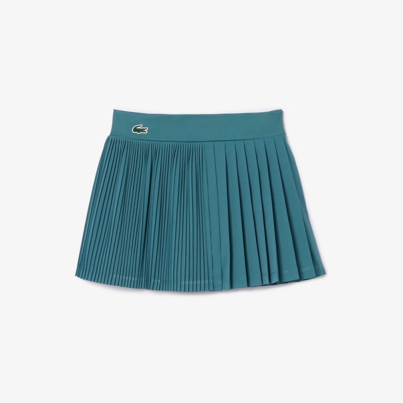 Women's Lacoste Ultra-Dry Pleated Tennis Skirt Blue | FTD702416