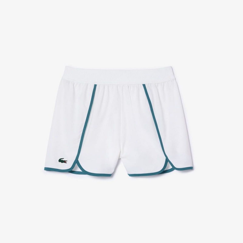 Women's Lacoste Ultra-Dry Shorts White Blue | FVM128370